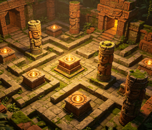 Ancient Ruins Totem Box-Pushing Game Pack